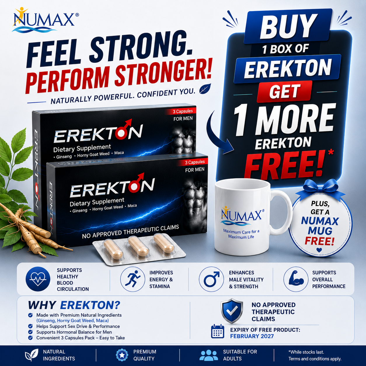 Numax Erekton Bundle 1 Promo – Buy 1 Box Get 1 Box FREE plus Free Numax Mug